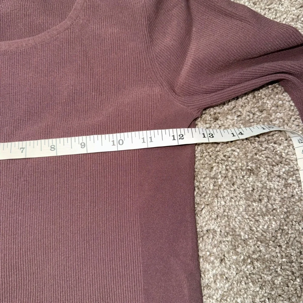 Lululemon Ribbed Long Sleeve Bodysuit Women‎ XS/S Brown Good Espresso Scoop Neck
